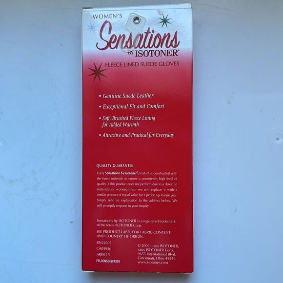 New in box Sensations by Isotoner black fleece lined X-large gloves - Picture 2 of 6